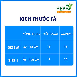 Combo 6 gói Tã/Bỉm Quần Người Lớn, Người Già Peppy Siêu Mỏng, Siêu Thấm, Mềm Mại, Kháng Khuẩn Size M8/L7/XL7