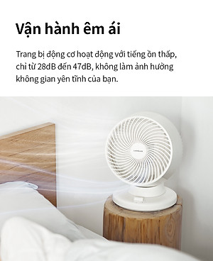 Quạt tuần hoàn không khí LocknLock Bianco ENF156IVY, Hàng chính hãng, mini để bàn, luồng gió đa chiều - JoyMall