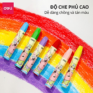 Bút Sáp Màu Dầu Bọt Biển Dễ Thương Deli - 12/18/24 Màu Tươi Sáng An Toàn Siêu Mịn Tô Màu Vẽ Tranh Mỹ Thuật - EC218