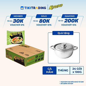 Thùng 24 Gói Mì Gà Hầm Koreno Premium