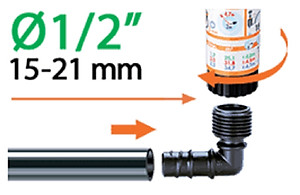 Nối ren (coren) 1/2", 1 hộp = 2 cái/ 1/2" Threaded Elbow 2pcs Claber 91082