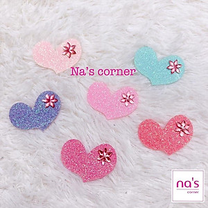 Bộ 6 miếng dán tóc dán mái tự dính nhũ kim tuyến màu vintage size nhỏ