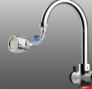 Đầu gắn vòi nước rửa chén KG16, xoay 360 tăng áp tiết kiệm nước phù hợp được tất cả các vòi, chất liệu inox