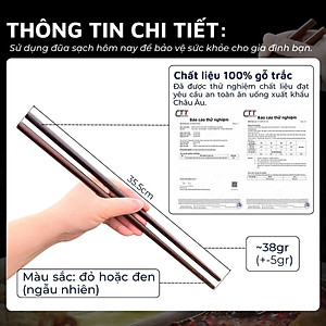 Đũa xào nấu thức ăn DandiHome (đũa cả) gỗ trắc cao cấp, chịu nhiệt tốt, không độc hại khi gặp nhiệt độ cao