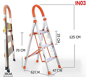 Thang nhôm tay vịn khung INOX Nikita NKT-IN03