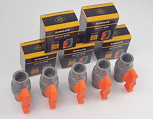 Van uPVC thân đúc bi nhưa ABS 21, 27, 34, 42, 49, 60mm Eurolife EL-VN (tay cam)