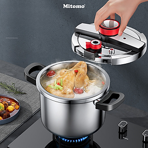 Nồi áp suất inox đáy từ cao cấp Mitomo 304AEU, nấu trên mọi loại bếp - Hàng chính hãng bảo hành 12 tháng