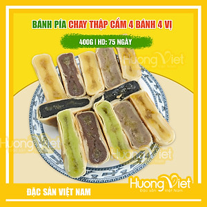Đặc Sản Sóc Trăng - Bánh Pía Chay Thập Cẩm 4 Vị Khác Nhau 400G, Bánh Pía Chay Sóc Trăng Tân Huê Viên