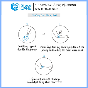 Đai Bảo Vệ Khuỷu Tay Grace Care EB223 – Có Đệm Gel Hỗ Trợ Cố Định, Giảm Đau, Hỗ Trợ Tennis Elbow