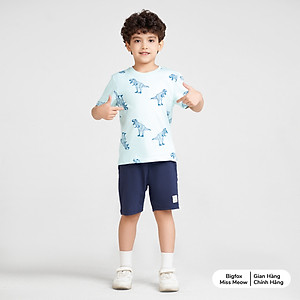 Áo cộc tay cho bé trai size đại Bigfox Miss Meow mùa hè chất cotton xuất Hàn, in động vật cỡ 3,6,9,11 tuổi 30kg 40kg