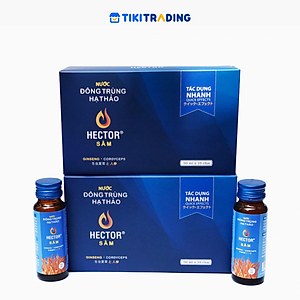 Thực phẩm chức năng - Tăng lực nhanh - Đông trùng hạ thảo Hector Sâm (Combo 2 hộp 20 chai) Dạng Nước, Uống Trực Tiếp, Tăng Cường Sinh Lý Nam Nữ, Phục Hồi Sức Khỏe, Nam, Nữ, Người Lớn Tuổi Đều Dùng Được (50ml/chai)