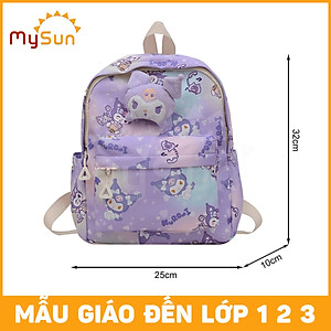 Balo cặp Hello Kitty Kuromi cho bé gái mẫu giáo học sinh cấp 1 tiểu học lớp 1 2 3 cute dễ thương MySun