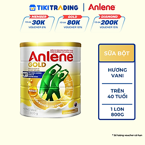 Bao bì mới - Sữa Bột Anlene Gold Hương Vanilla (Hộp Thiếc 800g)