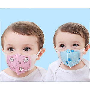 Set 5 Khẩu Trang Kháng Khuẩn Chống Bụi Cho Bé Loại Dày Size 0-3 tuổi (Màu Ngẫu Nhiên)