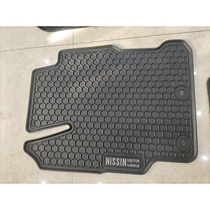 Thảm lót sàn cao su xe Toyota Vios 2014- 2022 (Mẫu Nissin tổ ong CHỮ TRẮNG)