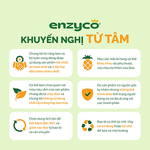 Combo 2 nước ngâm rửa rau củ quả, thực phẩm sinh học Enzyco 1L - 100% Enzyme Dứa