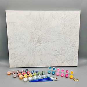 Tranh sơn dầu số hóa tự tô màu theo số cô gái hoa rơi lệ AN4008