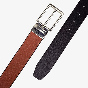 Thắt lưng nam, dây nịt nam da bò Saffiano 2 lớp Bụi Leather L109 - Khóa cài xoay 360 độ, dùng được cả 2 mặt - Bảo hành 12 tháng