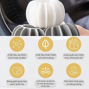 Combo 10 Bóng Giặt Làm Thẳng Quần Áo Thế Hệ 3, Cầu Gai Hỗ Trợ Giảm Nhăn và Đánh Bay Vết Bẩn - HÀNG CHÍNH HÃNG MINIIN