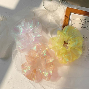 Sét 2 dây buộc tóc Scrunchies voan kim tuyến HD62 mầu ngẫu nhiên