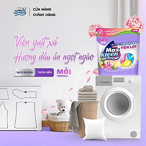 Túi Viên Giặt Xả MaxKleen 2 Trong 1 Hương Dấu Ấn Ngọt Ngào (34 viên/ túi)