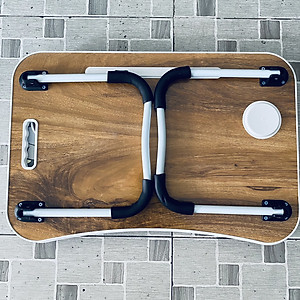 Bàn học sinh gấp gọn thông minh có khe máy tính bảng, khay để ly - chân bàn sơn tĩnh điện