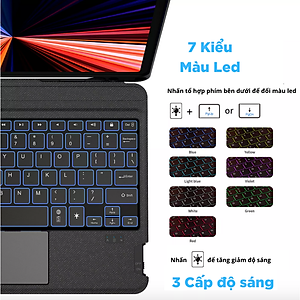 Ốp Lưng/BaoDa/Case Bàn Phím Dành Cho iPad Bluetooth Có Đèn Led Phím, Trackpad Mượt, Có Thể Tháo Rời Bàn Phím WIWU Mag Touch - Hàng Chính Hãng