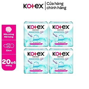 Combo 4 Băng Vệ Sinh Kotex Hàng Ngày Max Cool French Spa 20 miếng/Gói