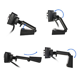 Webcam HXSJ S4 HD 1080P USB3.0 2.0 Có Thể Điều Chỉnh 360° Kèm Mic Cho Cuộc Gọi Video - Hàng Chính Hãng