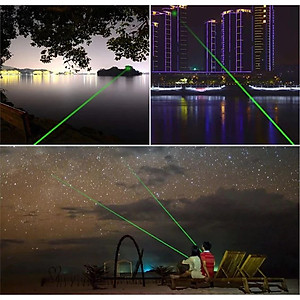Đèn Pin Laser 303 Ánh Sáng Xanh Có Chìa Khóa An Toàn Cho Trẻ Em - Hàng Chính Hãng