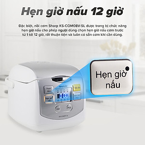 Nồi Cơm Điện Tử Sharp KS-COM08V-SL (0.72 Lít) – Hàng Chính Hãng