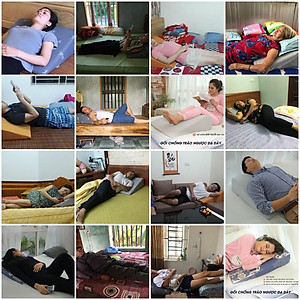 Gối chống trào ngược dạ dày Yorokobi cao 16cm-Gối thông minh 2 trong 1, chống lún, thư giãn vai gáy