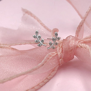 Hoa Tai Nhành Lá XinhBạc Hiểu Minh HT286