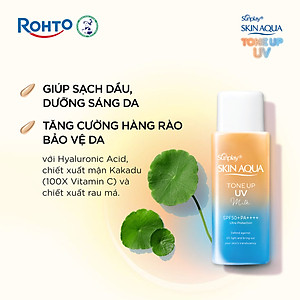 Kem chống nắng nâng tông Skin Aqua Tone up Latte Beige cho mọi tông da, dạng tinh chất Sunplay Skin Aqua Tone Up UV Essence Latte Beige SPF 50+ PA++++ 50g