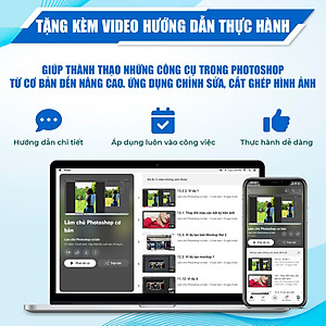 Sách Photoshop Xuất Bản Chính Hãng Cho Người Mới Bắt Đầu, In Màu, Có Tặng Kèm Video Hướng Dẫn + Kho Tài Liệu Thực Hành