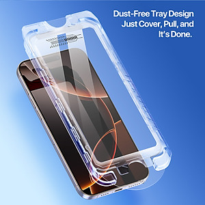 Kính Cường Lực kèm khung trợ dán Dux Ducis Roga cho iPhone 17 Pro Max / 17 Pro/ 17 Air/ iphone 17/ iPhone 16 Pro Max / 16 Pro/ 16e, không lẹm viền, cảm ứng vân tay_ Hàng Chính Hãng