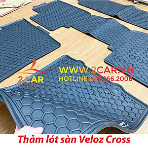 Thảm sàn, Thảm lót sàn xe Toyota Veloz Cross 2022 2023 cao su đúc, vân tổ ong, không mùi, MẪU NISSIN