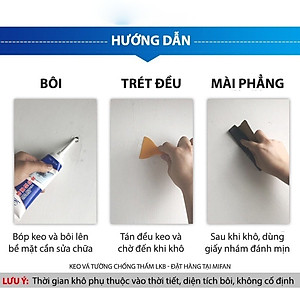 Keo Vá Tường Chống Thấm 250gr - Trám Trét Vết Nứt Khe Hở Tường - Chống Mốc Ẩm Làm Sạch Tường