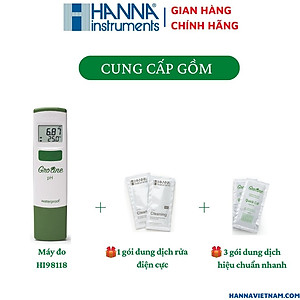 Bút đo pH/Nhiệt độ chống thấm nước trong thủy canh HANNA HI98118 - Hàng chính hãng