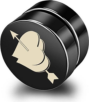 Bông tai nam châm hai trái tim