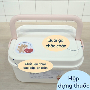 Hộp Đựng Thuốc Gia Đình 2 Tầng Okina , Hộp Y Tế ĐA NĂNG Phân Loại Thuốc Cỡ Lớn Siêu Tiện Dụng - Hàng chính hãng inochi ( Tặng kèm khăn lau pakasa) Giao màu ngẫu nhiên