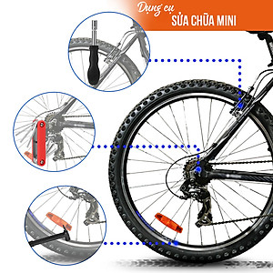 Bộ Dụng Cụ Sửa Chữa Xe Đạp Di Động Bơm Lốp Đa Năng Mini Và Vá Săm Xe Đạp Gắn Sườn Xe (Dạng Bình Nước) MaiLee