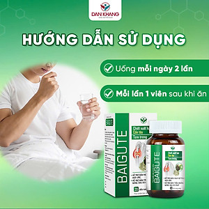 Viên uống Hỗ Trợ Kiểm Soát Các Bệnh Về Gout, Hỗ Trợ Giảm Đau Do Gout Baigout (Hộp 20 Viên)