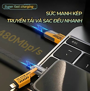 Cáp sạc nhanh đa năng 4in1 C to L, C to C, Usb -C, Usb -L tối đa 65W( hàng chính hãng)