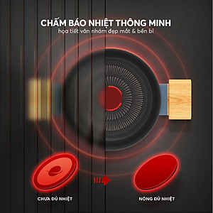 Bộ nồi chống dính vân gỗ Elmich Nature EL-5206MG04 size 18, 20, 24 chảo 26cm