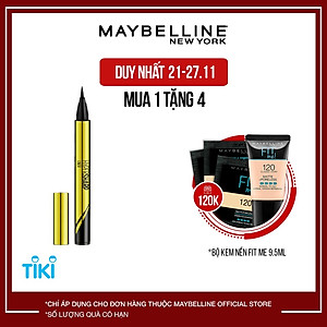 Bút Kẻ Mắt Nước Siêu Sắc Mảnh Không Lem Không Trôi Maybelline New York HyperSharp Liner Đen 0.5g