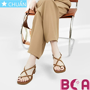 Giày sandal nữ đế thấp 3p RO569 ROSATA tại BCASHOP kết hợp kiểu xỏ ngón có điểm nhấn tại ngón cái độc đáo và thời trang