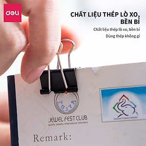 Hộp 12 Kẹp Bướm Deli Kẹp Tài Liêu Giấy Tờ Văn Phòng Phẩm Học Sinh Văn Phòng Nhiều Kích Thước Nhỏ Gọn Tiện Lợi Giá Rẻ
