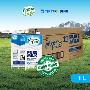 Thùng 12 hộp Sữa tươi tiệt trùng nguyên kem Meadow Fresh 1L hàng New Zealand