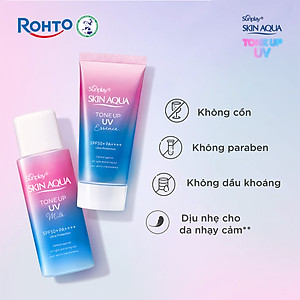 Sữa chống nắng nâng tông Skin Aqua Tone up Lavender cho da tối màu & da vàng Sunplay Skin Aqua Tone Up UV Milk Lavender SPF 50+ PA++++ 50g